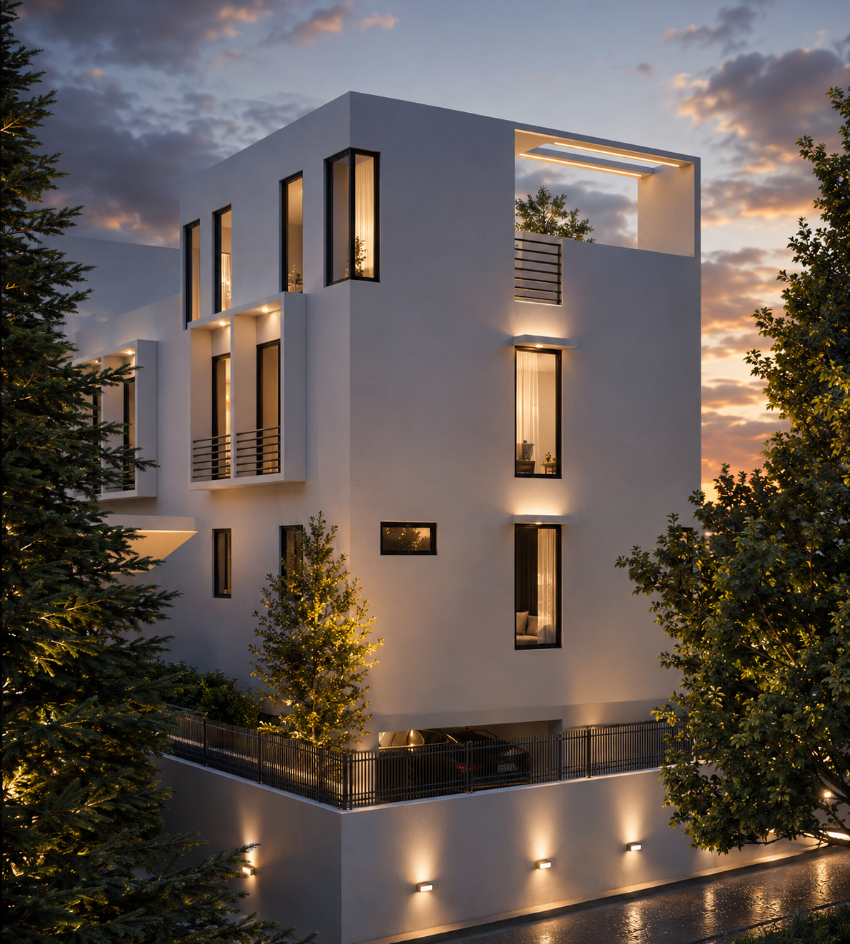 Maison Normandy — Evening Elevation